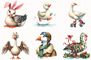 Silly Goose Watercolor Clipart, an Illustration by OK Design (Thumbnail 5 of 5)