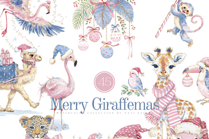 Cute Giraffe Clipart Pack, a Decorative Illustration by Pati Paints