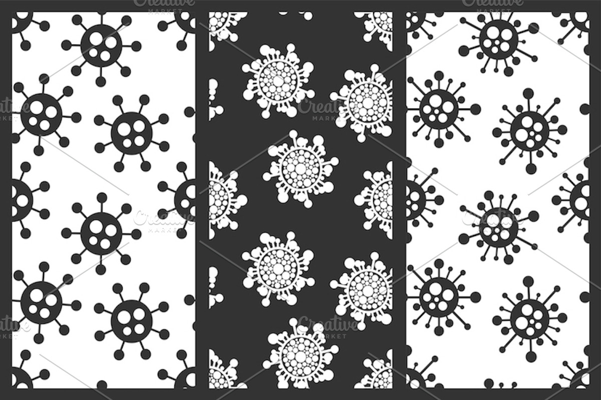 Vector seamless coronavirus patterns, a Pattern Graphic by ExpressShop