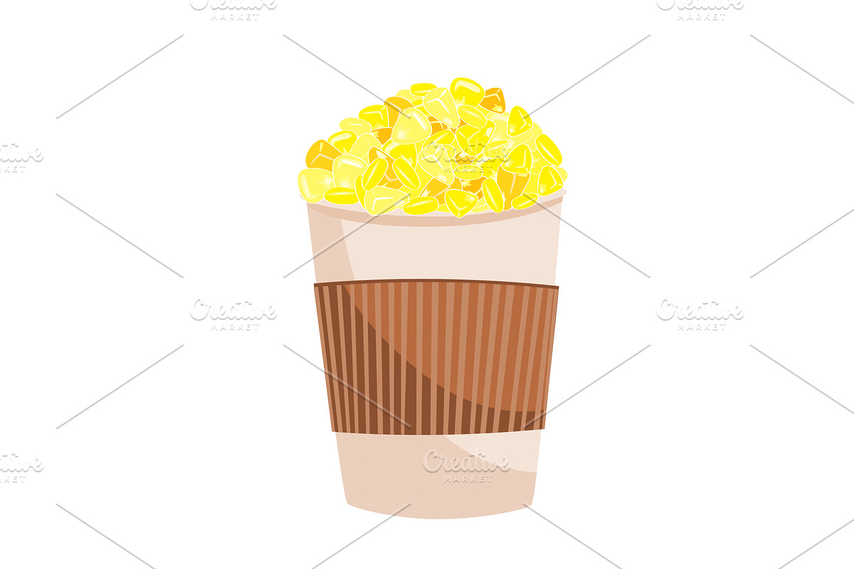Cup of hot fresh boiled corn. Fast, a Food Illustration by Toltemara