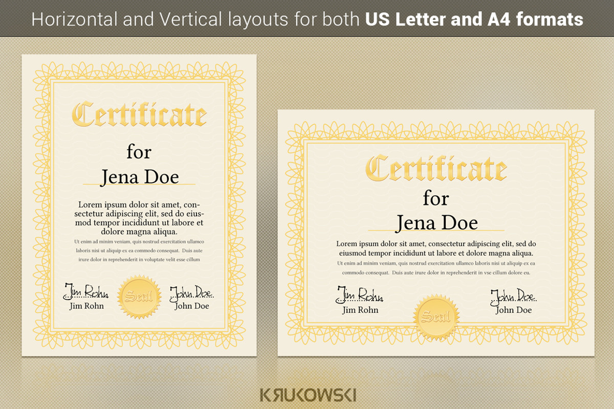 Certificate Template, a Stationery Template by Krukowski Graphics (Photo 1 of 3)