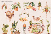 Watercolor Urban Jungle Decor, a Decorative Illustration by Belusuab (Thumbnail 2 of 10)