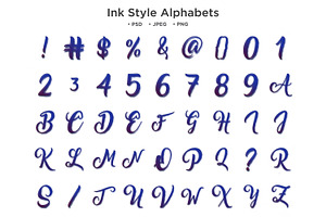 Ink Style Alphabet, Abc Typography