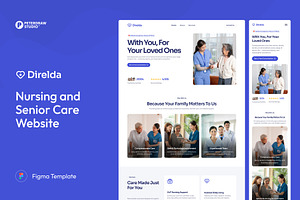 Senior Nursing Care Website UI Figma, an UI Kit Template by peterdraw