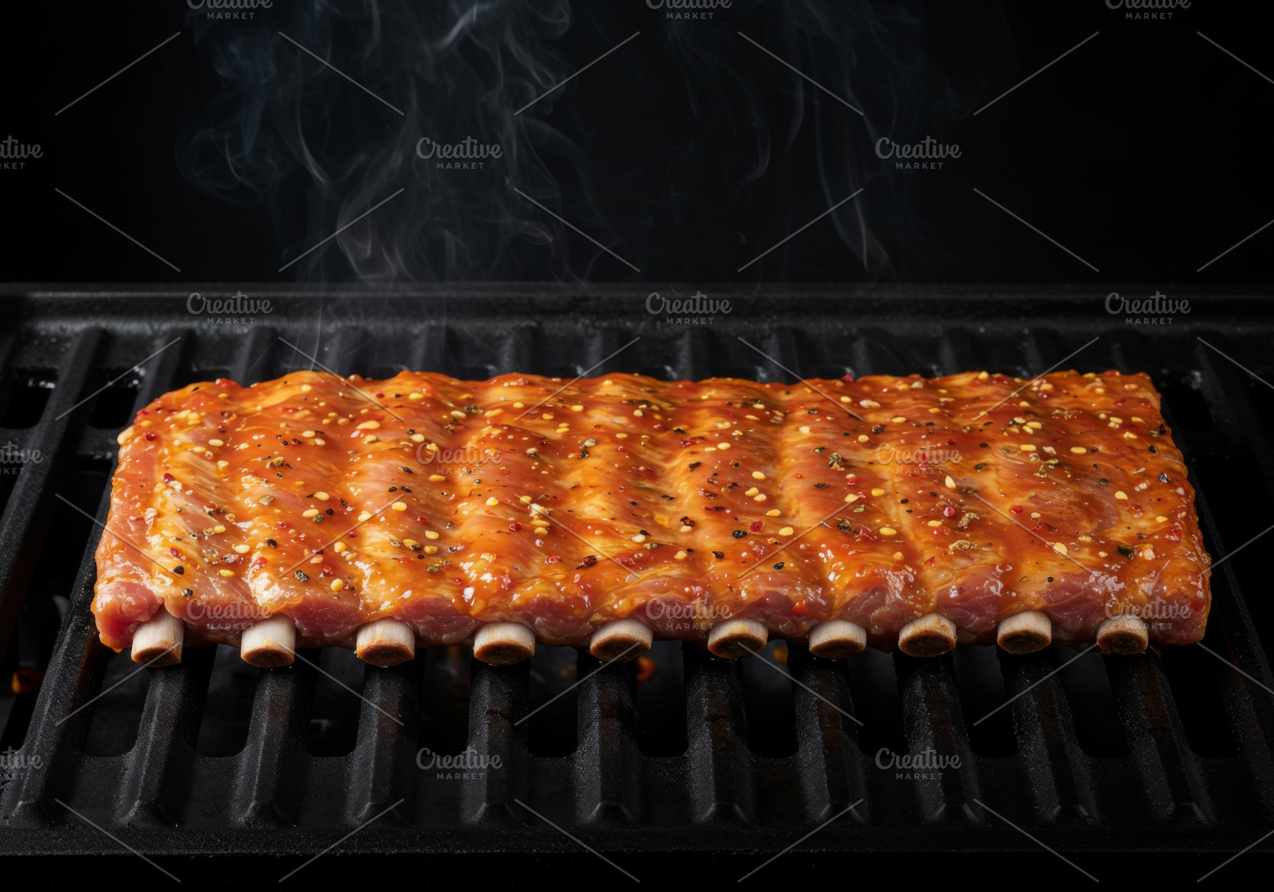 Juicy pork ribs with barbecue glaze, a Food & Drink Photo by professorinc