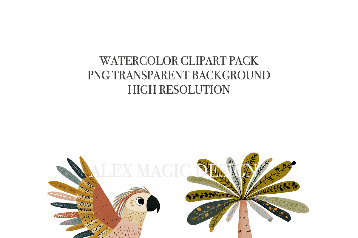 Safari Clipart Bundle, a Decorative Illustration by Pati Charm Studio (Photo 4 of 8)