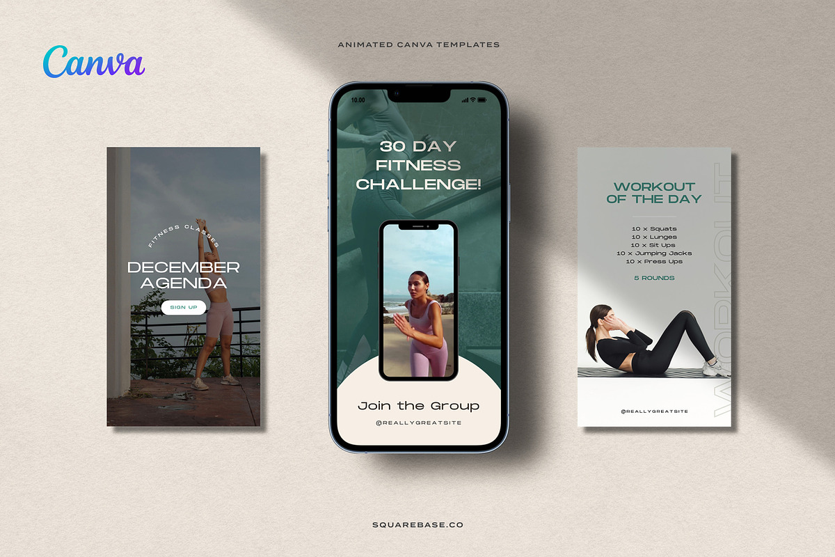 Animated Workout Story Templates, a Social Media Template by Squarebase Templates (Photo 3 of 5)