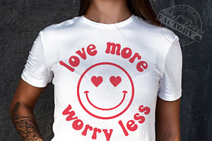 Love More Worry Less Svg, Hippie Png