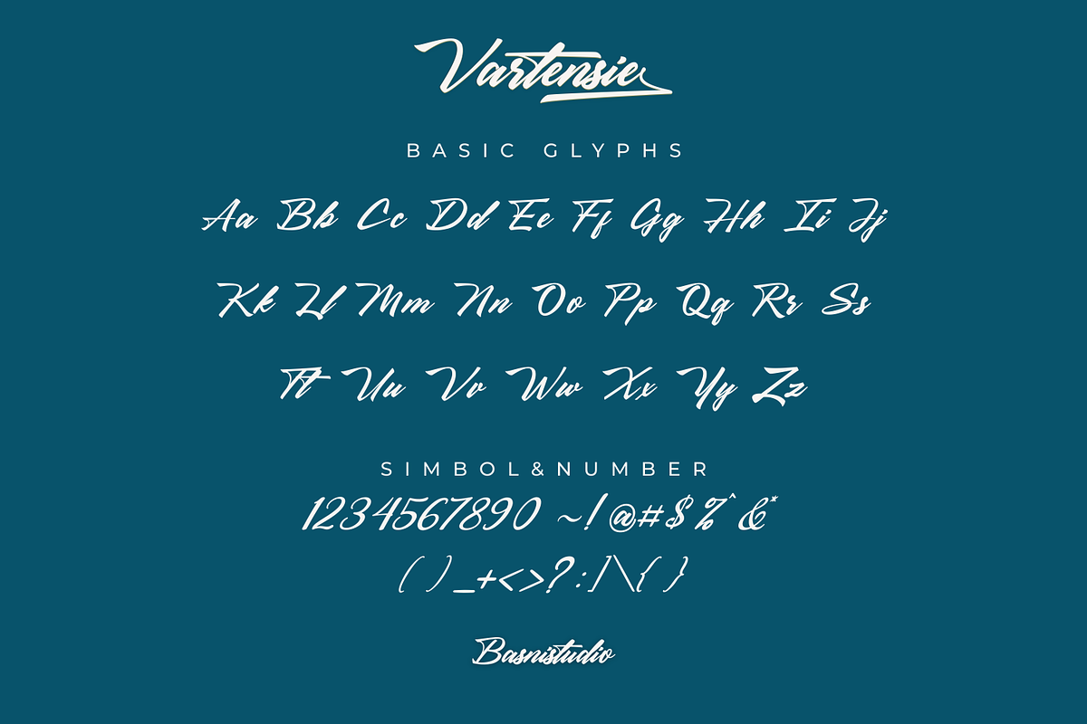 Vartensie Script Font, a Script Font by Basnistudio (Photo 6 of 9)