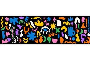 Collection abstract shapes. Set of, an Illustration by Modern vector