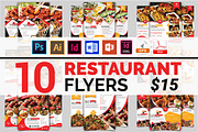 10 Restaurant Flyers Bundle 90% OFF, a Flyer Template by Imagine Design Studio (Thumbnail 1 of 12)