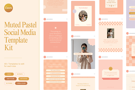 Muted Pastel Social Media Kit, a Social Media Template by Studio Provo