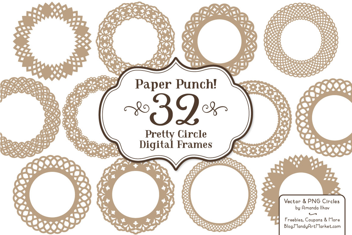 Champagne Round Lace Frames, an Illustration by Amanda Ilkov (Photo 1 of 5)