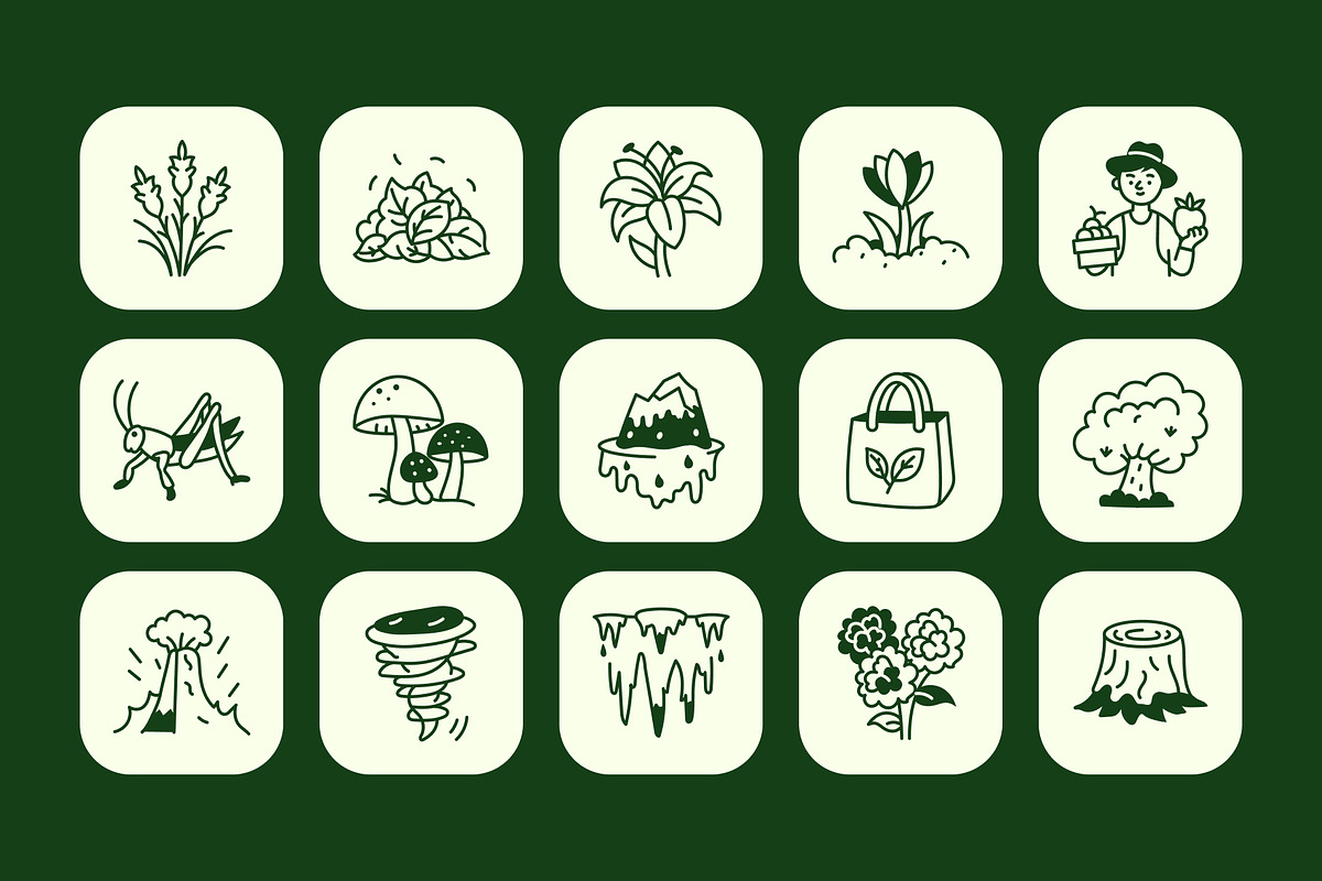 Nature Doodle Icon Set, an Outline Icon by Vectors Market (Photo 6 of 8)