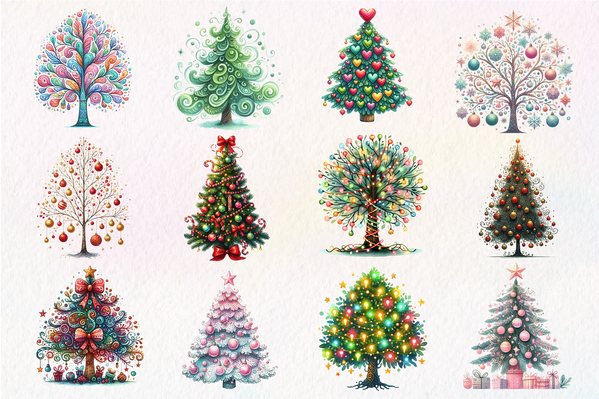 Doodle Christmas Tree Sublimation, an Illustration by Dream Creation (Photo 4 of 5)