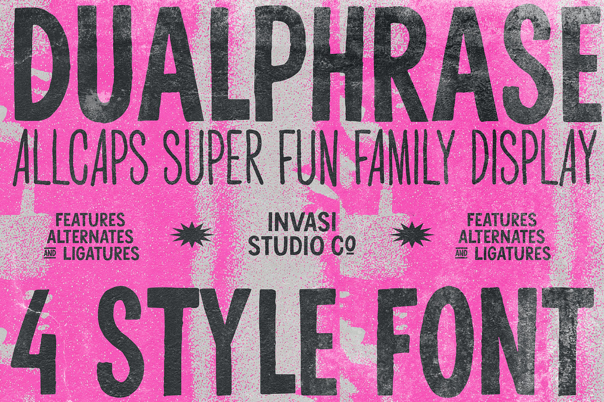 Dualphrase — Rough Display Family, a Handwritten Font by Invasi Studio (Photo 1 of 10)