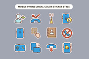 35 MOBILE PHONE LINEAL COLOR STICKER, an Object Graphic by agusrahar (Thumbnail 3 of 4)