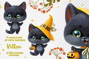 Black Kitten in Halloween costume, an Animal Illustration by Azuzlikus (Thumbnail 2 of 3)