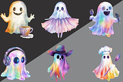 Funny Halloween Ghost Iridescent, an Illustration by Black Bird Studio (Thumbnail 2 of 6)