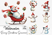 Funny Christmas Snowman Clipart Bund, an Illustration by CrexoraLab (Thumbnail 1 of 5)