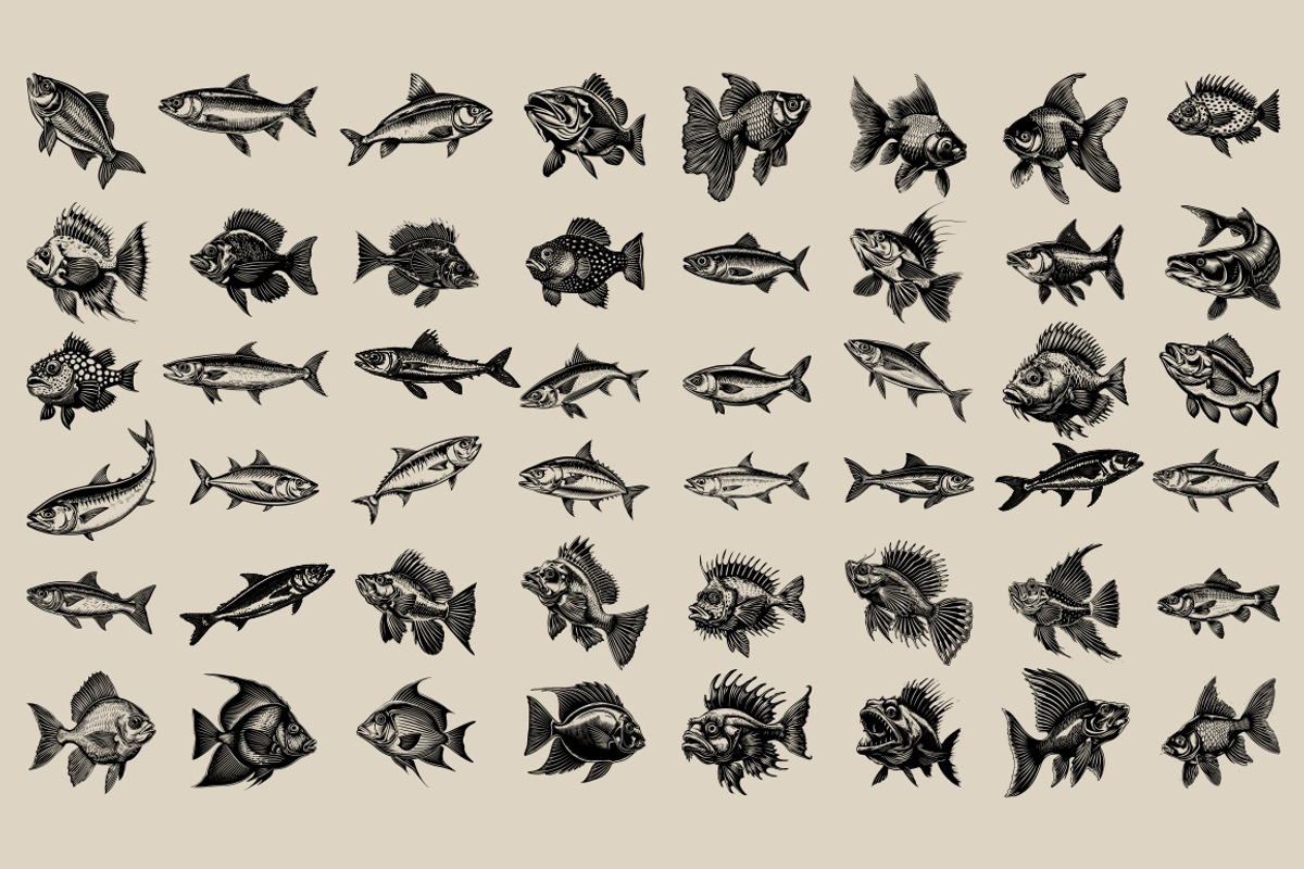 340 Sea Creatures illustrations, an Animal Illustration by Nocturnal Wolf (Photo 13 of 15)