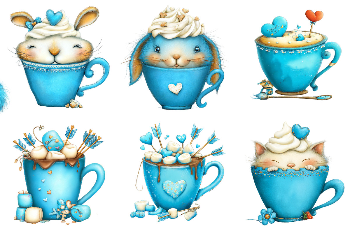 Valentine Coffee Cup Clipart, an Illustration by DreamArtGraphic (Photo 5 of 5)