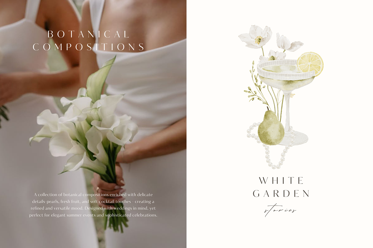 White Florals Watercolor Collection, a Decorative Illustration by Altea Design Studio (Photo 3 of 13)