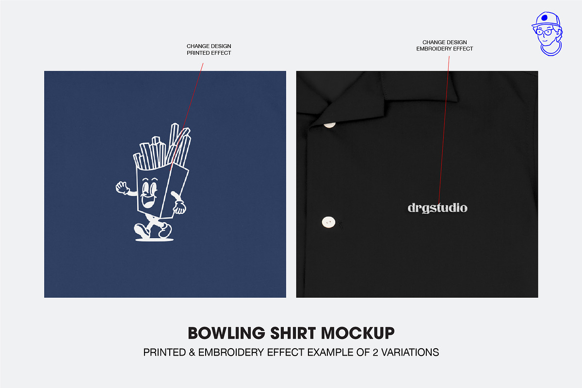 Bowling Shirt Mockup, a Shirt Mockup by DRGSTUDIO (Photo 4 of 4)