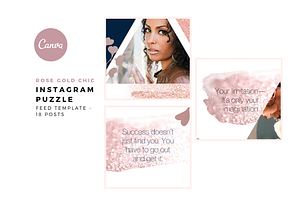 RoseGold Chic Canva Instagram Puzzle