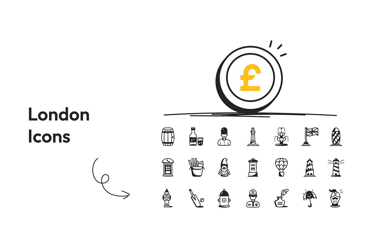 75 London Icons, an Outline Icon by Prosymbols (Photo 6 of 8)