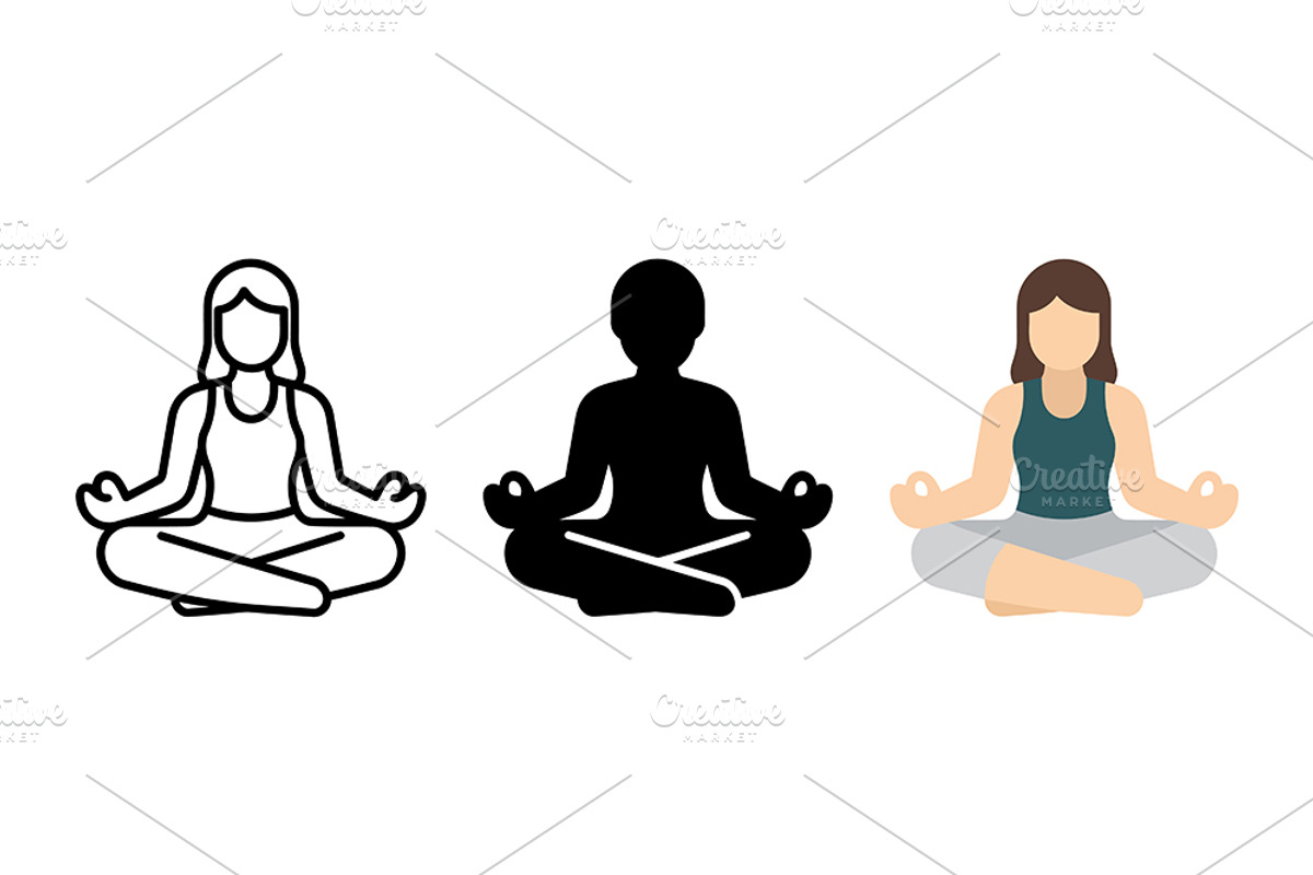 Yoga Meditation Icons, a Solid Icon by Artonix (Photo 2 of 2)