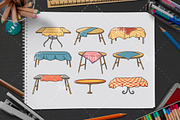 Set of wooden tables sticker design, a Graphic by Allmostudio (Thumbnail 4 of 5)