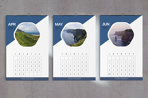 Blue Sea Wall Calendar 2024 Template