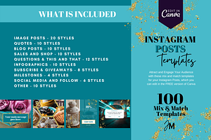 INSTAGRAM TEMPLATE - TEAL AND GOLD