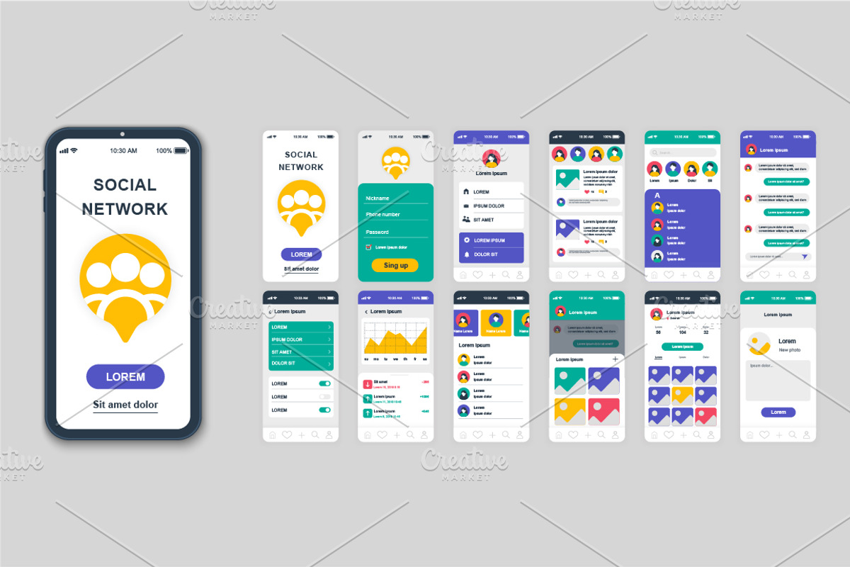 Mobile App UI Kit Template, a Templates & Theme by alexdndz (Photo 20 of 21)