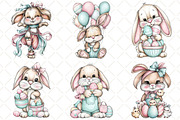 Whimsical Easter Bunny Clipart, an Illustration by Black Bird Studio (Thumbnail 3 of 5)