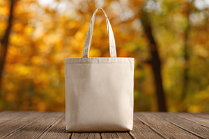 Beige Tote Autumn Forest Mockup, a Beauty & Fashion Photo by shahsoft