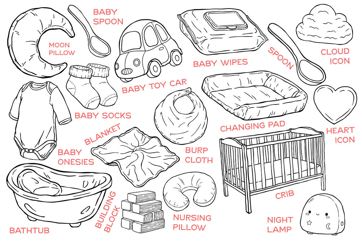 Baby Nursery Hand-Drawn Element, an Illustration by Tekuni (Photo 2 of 8)