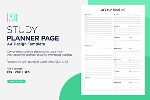 Weekly Routine Study Planning Page,