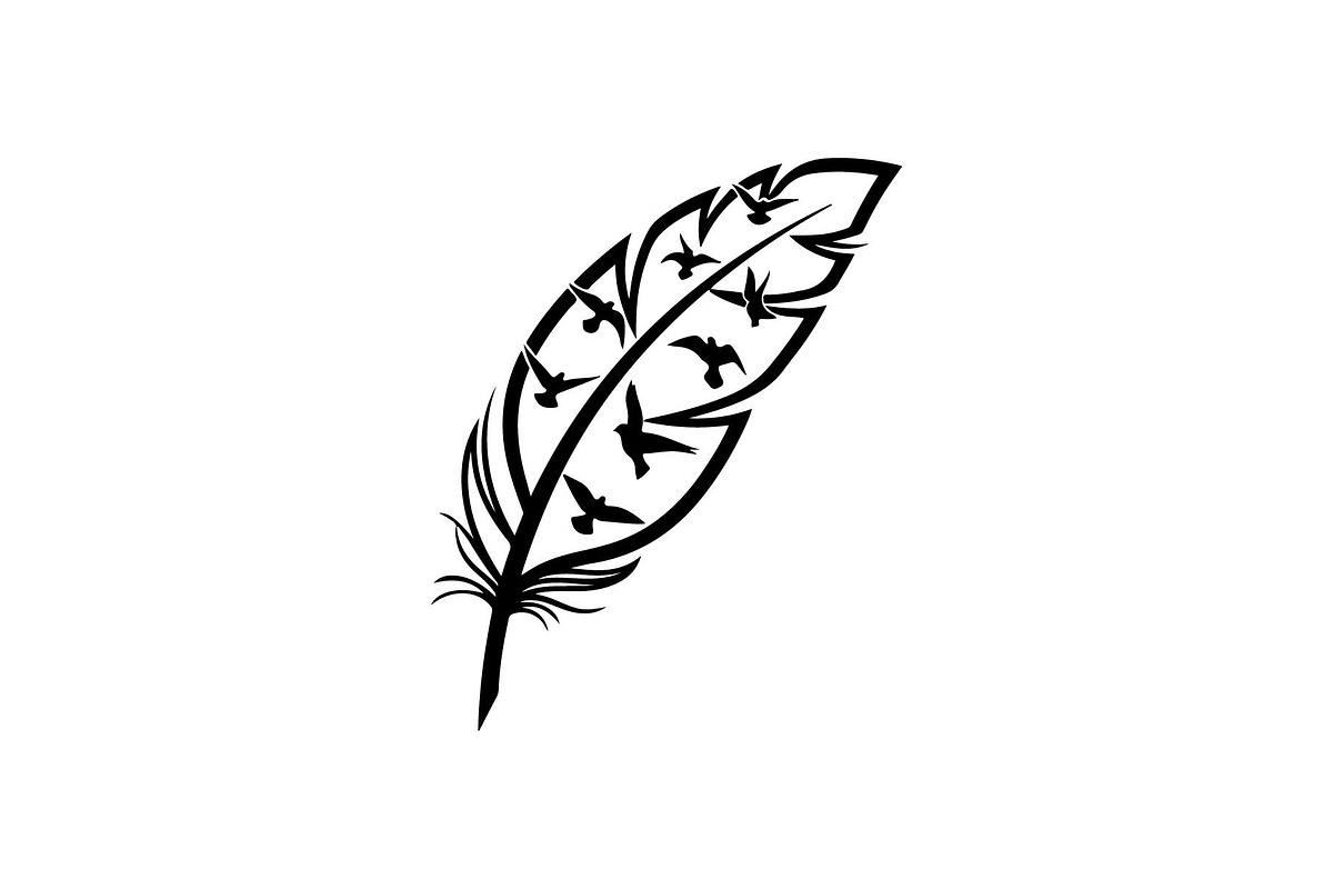 Boho Feather Silhouette Vector, an Object Graphic by jahid234 (Photo 39 of 51)