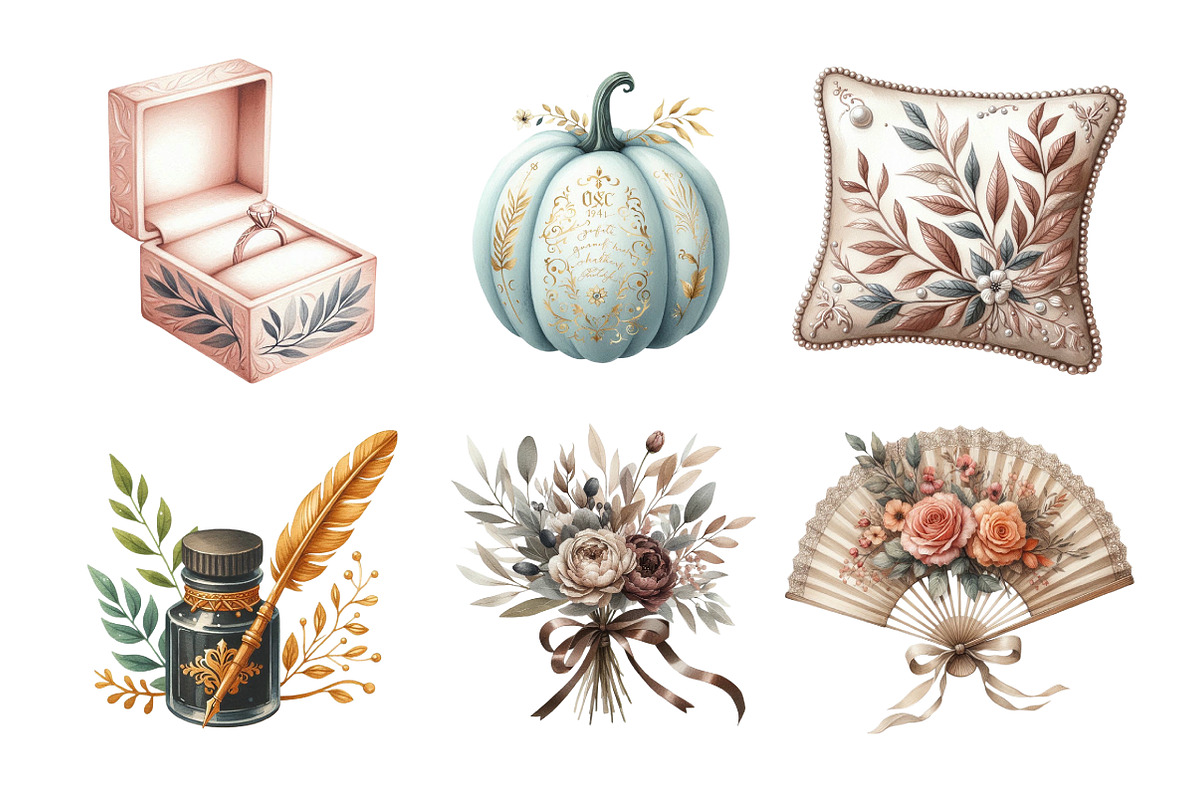 Watercolor Elegant Autumn Clipart, an Illustration by Daily.Designs (Photo 5 of 5)