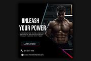 Premium Bodybuilding & Gym Post PSD, a Social Media Template by microtasker (Thumbnail 2 of 3)
