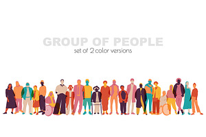 Group of people set. Diversity, a Person Illustration by Stafeeva