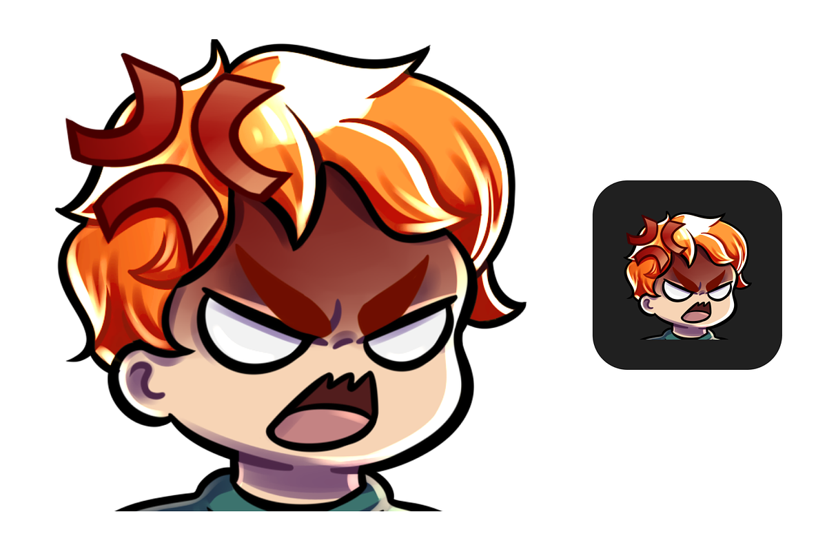 12 Red Hair Chibi Boy Twitch Emotes, an Illustration by Custom Fonts & Patterns (Photo 9 of 12)