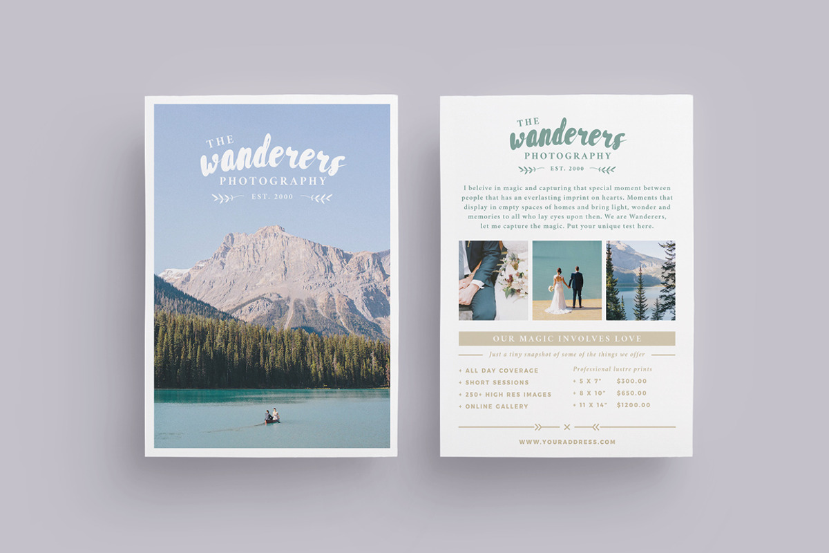 WANDERERS Wedding Flyer Price List, a Flyer Template by 46&2 Collective (Photo 2 of 20)