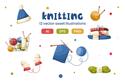 Knitting Icon Illustration, a Work Illustration by Artnivora.Std (Thumbnail 1 of 4)