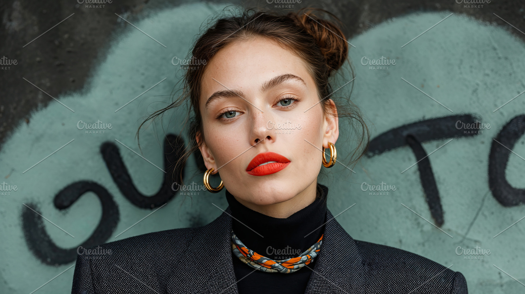 Influencer woman highlights modern fashion with vibrant urban style, a Person Photo by OSORIOartist