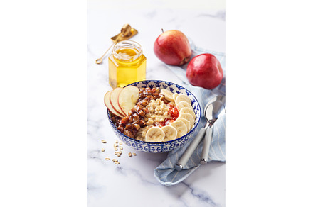 Homemade oatmeal for breakfast with, a Food & Drink Photo by Irina Burakova