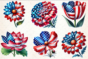 4th of July Flower Clipart, an Illustration by Rose Art (Thumbnail 2 of 6)