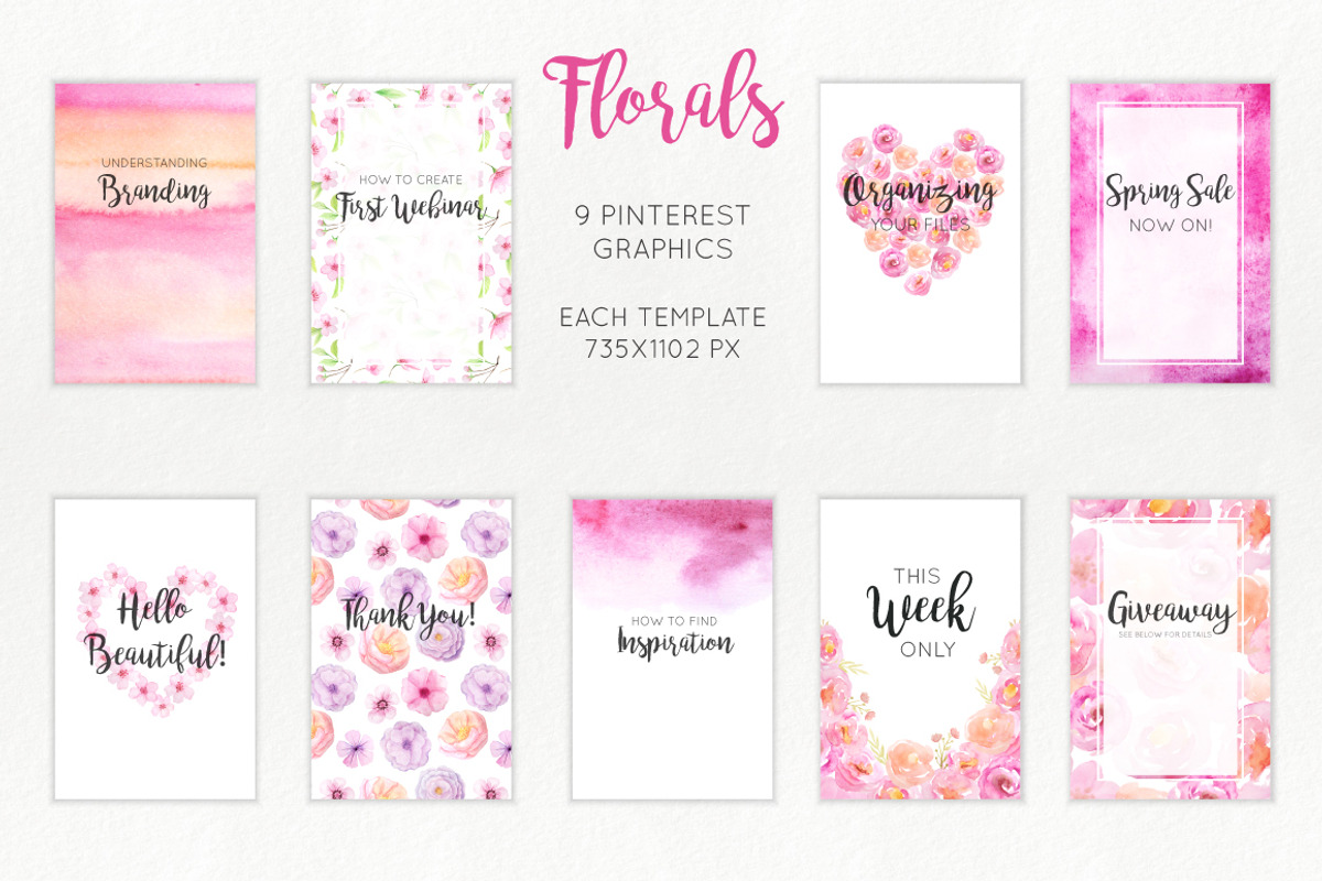 Florals Social Media Graphics, a Templates & Theme by LarysaZabrotskaya (Photo 3 of 7)